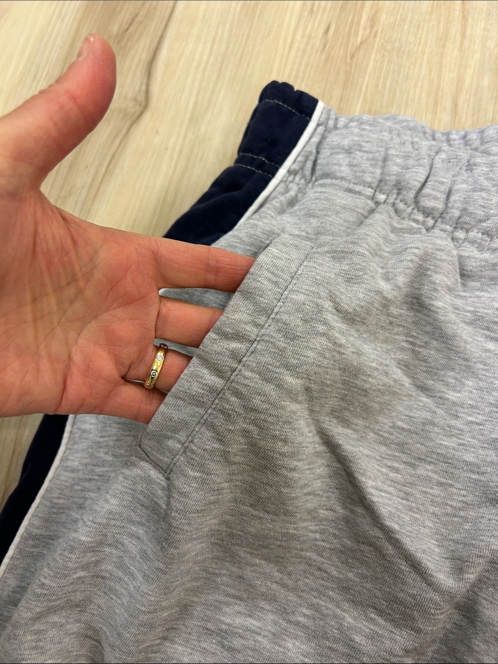 Stradivarius Gray Sweatpants with Navy Side Panels image 3